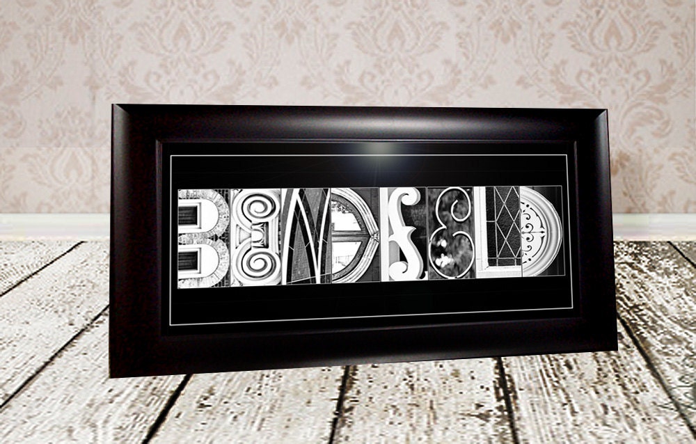 FRAMED10x20 Custom Name Print - Alphabet Photo Letter Art - Letter Photography