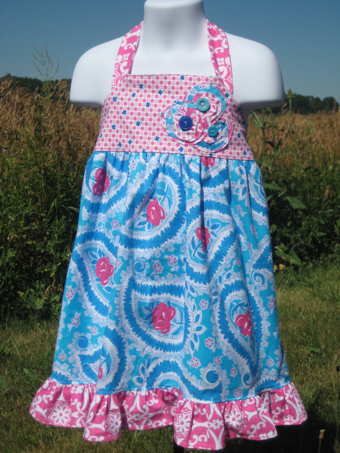 Summer Dress Halter Style Custom Boutique Tropical So St. Croix