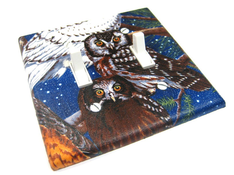 woodland Snow Owl Decor Switchplate Light Switch Cover Home Decor Wilderness Woodland Critters Rustic Decor D55