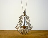 Art Deco Necklace / Filigree Pendant