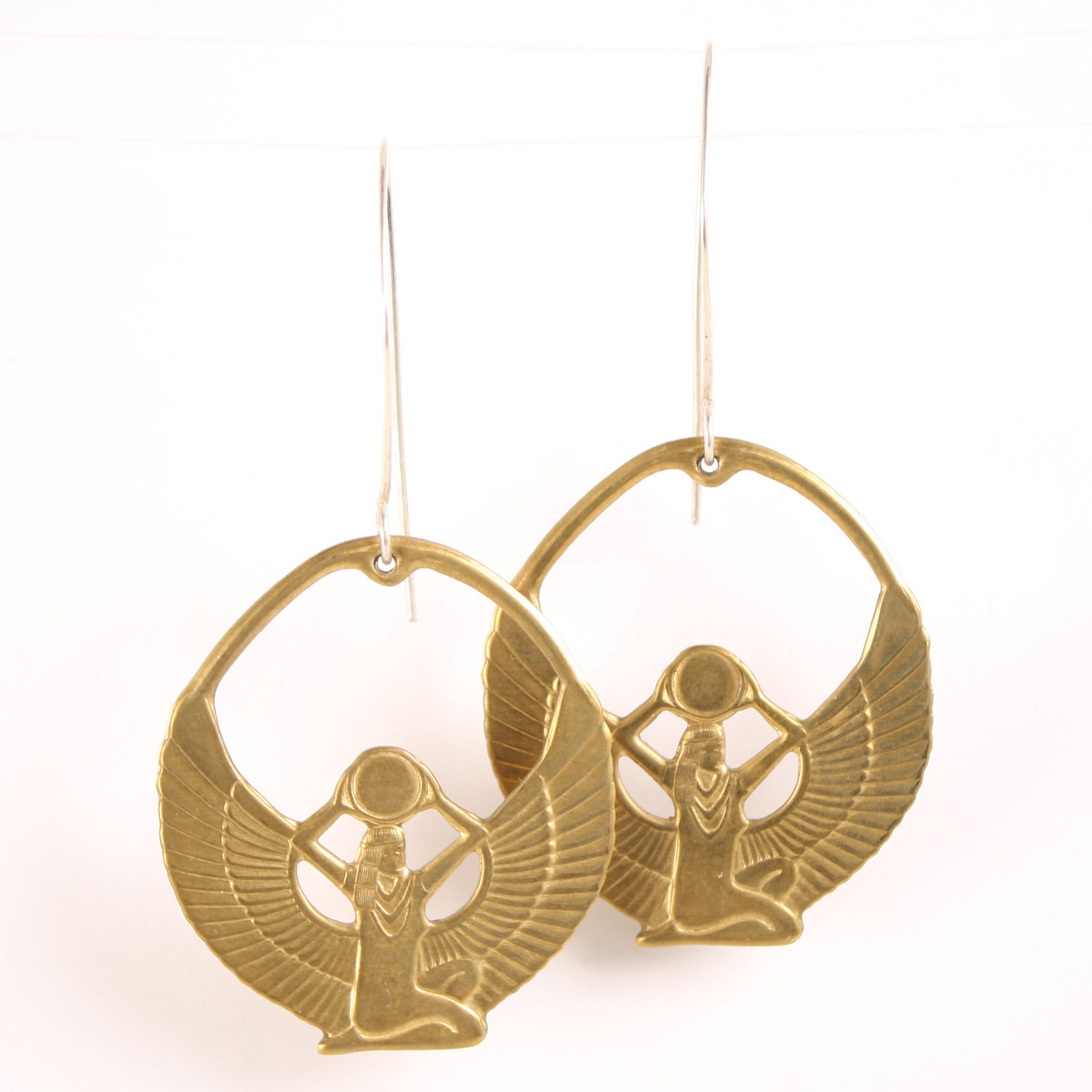 Gold earrings - egyptian - tribal - isis