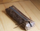 Leather Pencil Case // Zipper Pouch