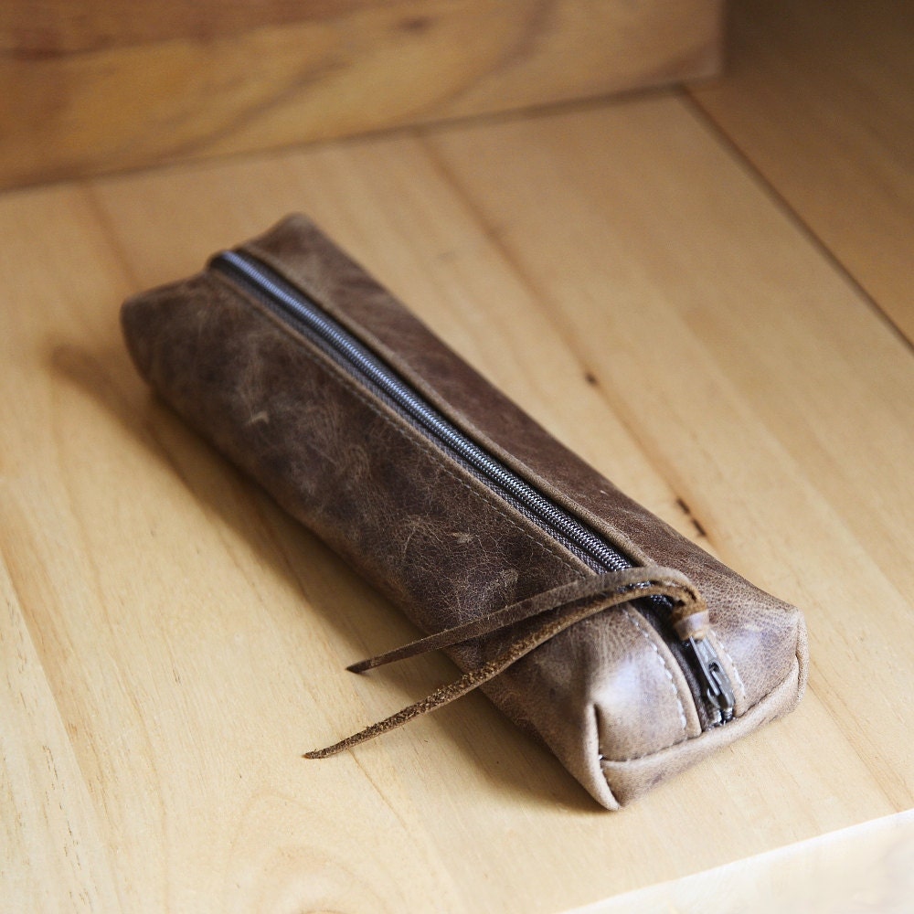 Leather Pencil Case // Zipper Pouch