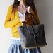 Waxed Canvas Tote with Leather Straps // Organic Cotton Lining
