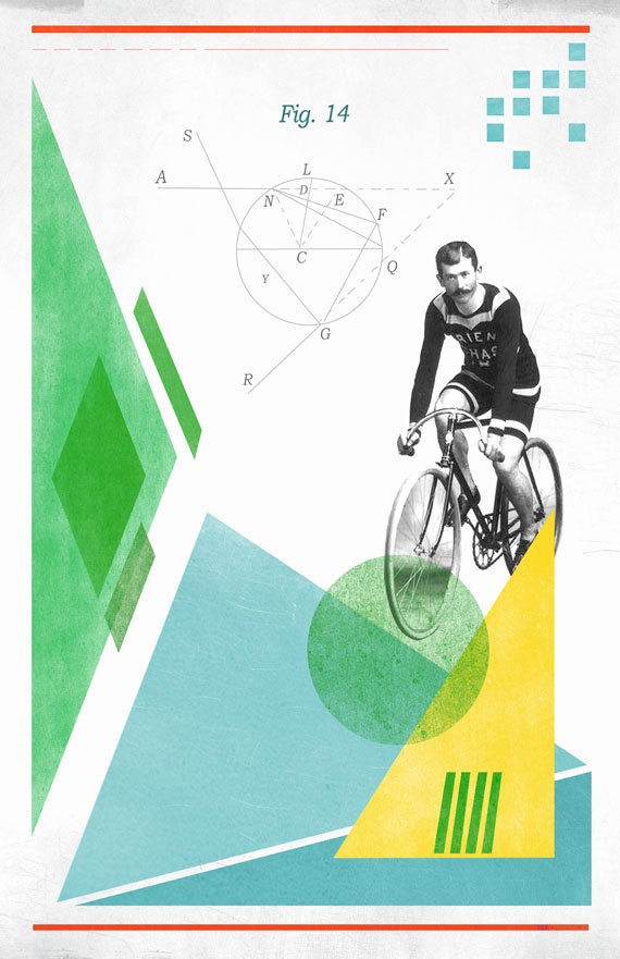 Bicycle No1: Collage Poster 11x17in
