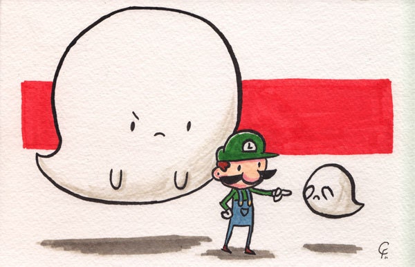 Stay - Luigi and the Boos 5x7 print