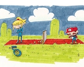 Zero Suit Samus Is Surprisingly Bad At Tennis 5x7 print - Day 3 of the 31 Days of Zero Suit Samus