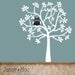 Children's Tree Wall Decal with Owl - Modern Leafy Oak Tree - Woodland Vinyl Wall Art Sticker - Nursery Bedroom Decor - CT122 - G