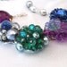 Jewel Tones Bracelet, Upcycled Vintage Cluster Earrings, One of a Kind