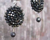 SALE Pyrite Beaded Earrings
