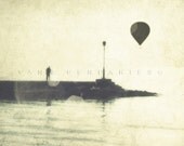 Landscape photography, Nature photography, Seaside prints, Ocean decor, Ocean photographs, Sand sky, Hot air balloon, 8x8(20x20cm)