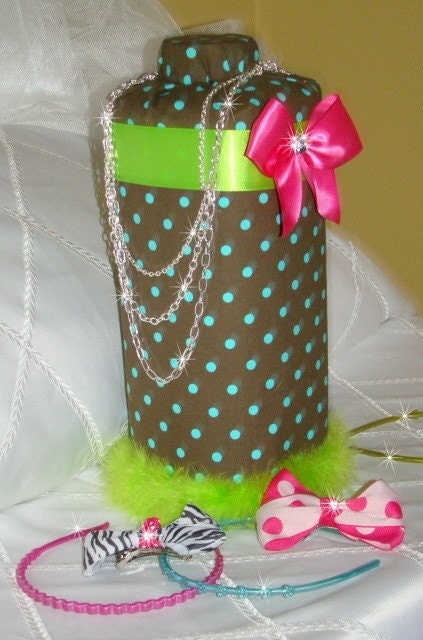 Hairbow Headband Holder Hair Accessory Jewelry Necklace Princess Brown Turquoise Lime Pink SALE