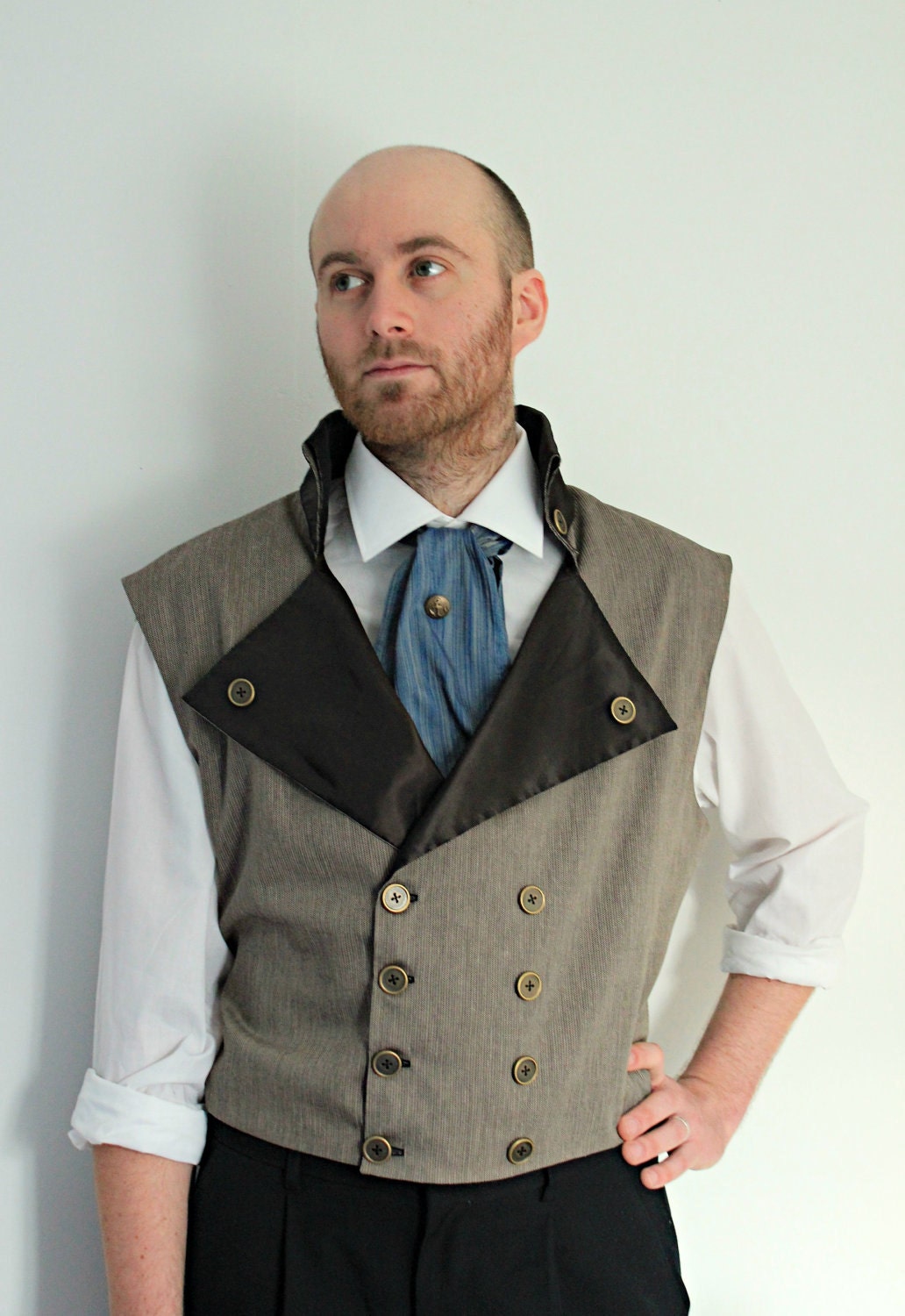 The Thornhill - Custom Men's Double Breasted Steampunk Wedding Waistcoat