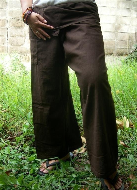Sooo BrOwN  CottoN THAI Fisherman Wrap Pants PERFECT for All  SIZE