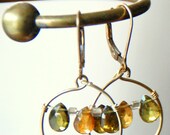 Tourmaline Hoop Earrings - 14k Gold Filled