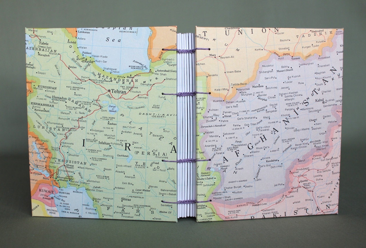 Afghanistan / Iran Travel Map Journal with Lined Pages by PrairiePeasant