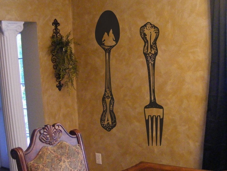 Fork and Spoon Decal Kitchen decor wall stickers