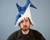 Fleece Shark Hat Blue Tie-Dye CHOMP CHOMP CHOMP