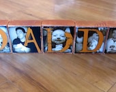 Personalized Father's Day Gift- Personalized for DADDY- set of 5- Photo Blocks