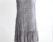 Vintage Ditsy Floral Print Tank Dress / S