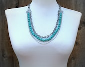 Handknotted Turquoise Gemstone Multi Strand Necklace