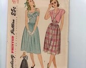 1950s Vintage Sewing Pattern Simplicity 1968 Full Skirt Party Dress Bolero Size 14 Bust 32 UNCUT 50s