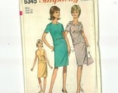 1960s Vintage Sewing Pattern Simplicity 6345 Misses Shift Dress Size 16 Bust 36 UNCUT 1965 60s