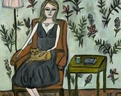 She seemed to live in a constant state of nostalgia.  Print of an original oil painting by Vivienne Strauss.