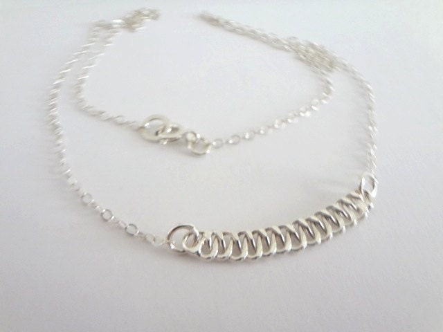 Braided necklace Bohemian necklace Boho silver necklace Silver jewelry Gifts for her Mother's Day 