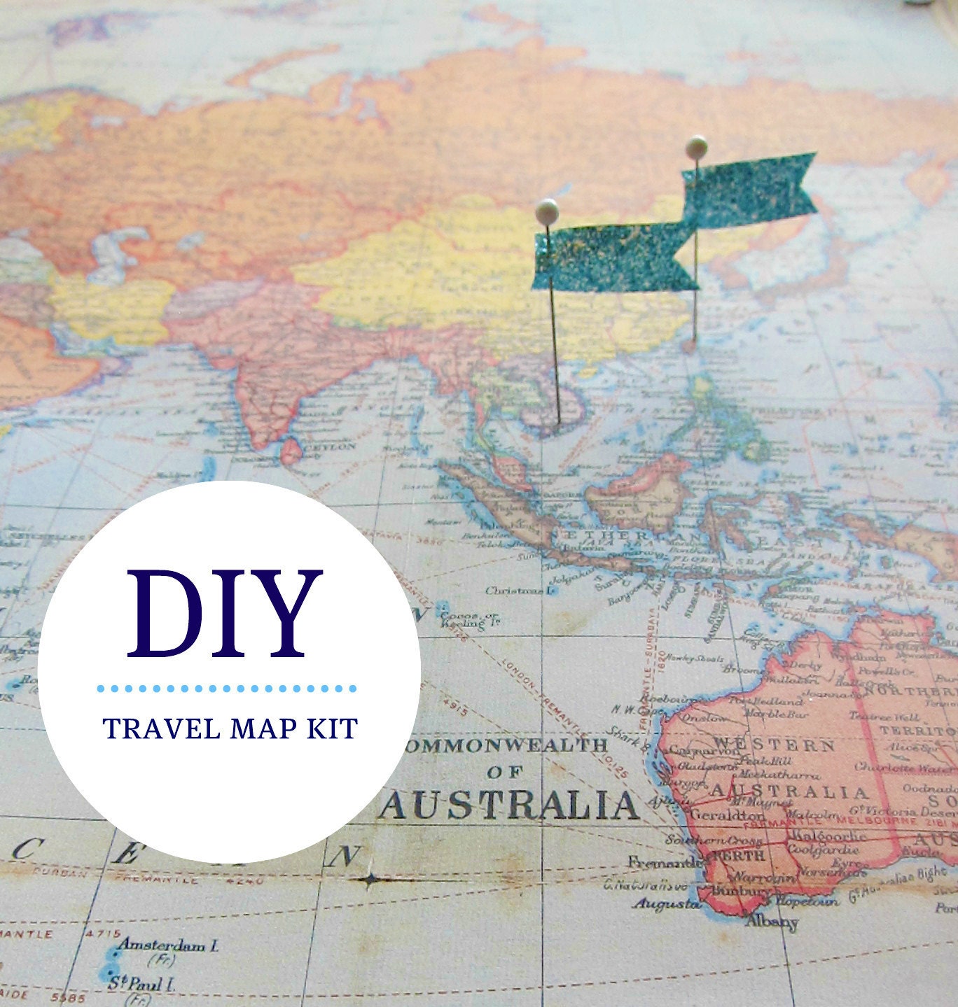 DIY Travel Map Kit - World Map No. 1