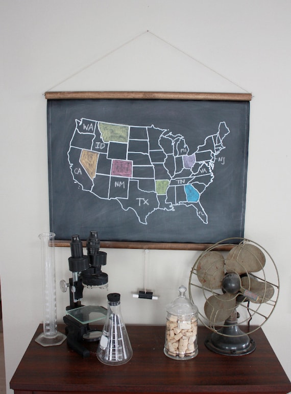 Chalkboard United States Map - SMALL SIZE