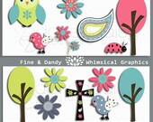 Instant Download--FINE & DANDY WHIMSICAL Digital Clipart