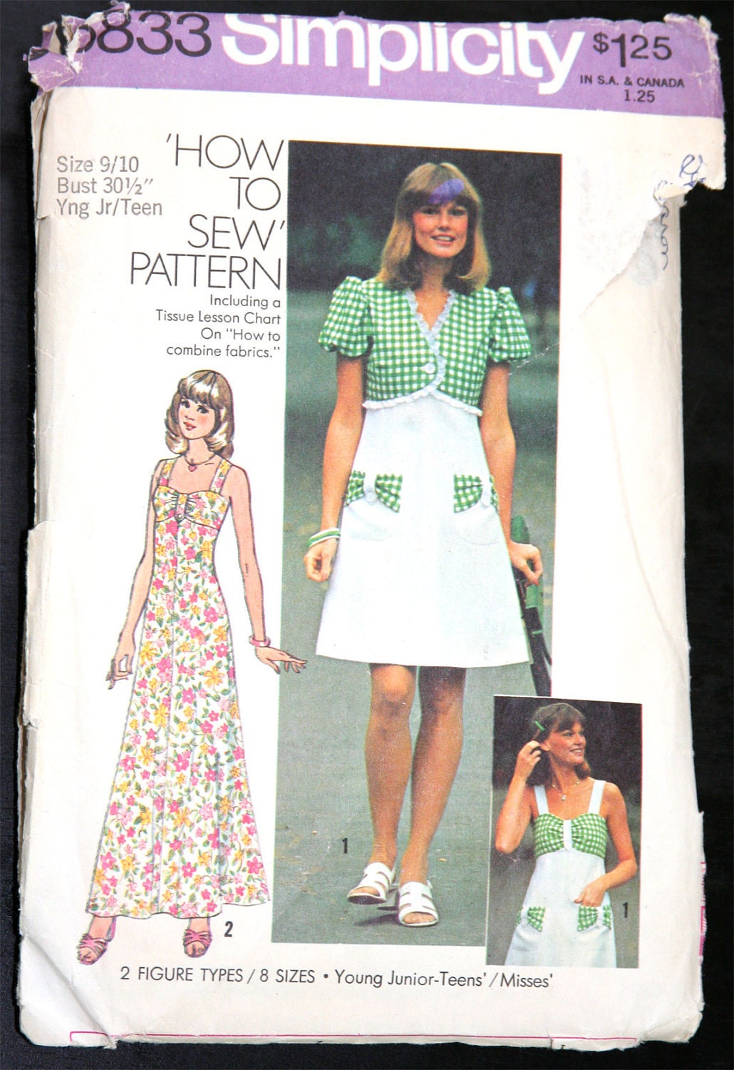 1970s sundress and bolero vintage sewing pattern Simplicity 6833 - 30 1/2 bust