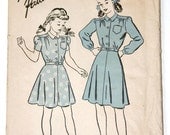 1940s girls shirtwaist style dress vintage sewing pattern - size 4 - Advance 4018