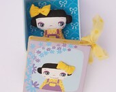 Doll Brooch , Textile accessory, Wearable art  Pandelinka