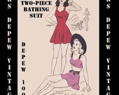 Vintage Sewing Pattern Bathing Beauties 1940's Bathing Suit Printable PDF Copy 36 Bust -INSTANT DOWNLOAD-