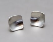 Sterling Silver Square StundsEarrings -  "Post It"