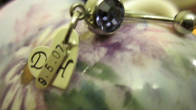 Personalized Belly Button Rings Hand Stamped Sterling Silver Charms