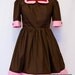 Brown X Pink Collar and Cuff Dress