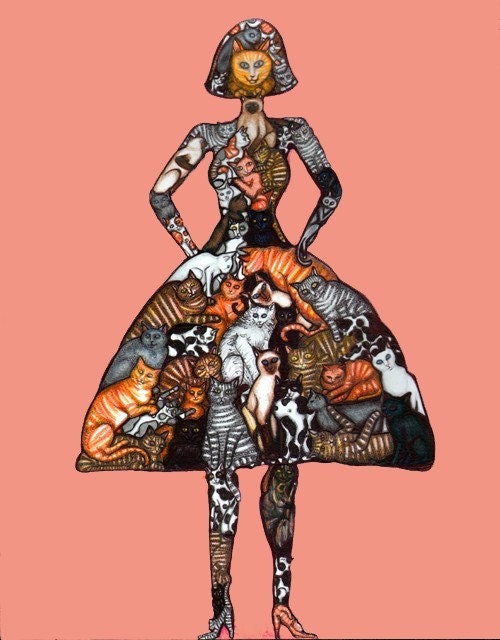 The Cat Lady - 8x10 archival giclee print