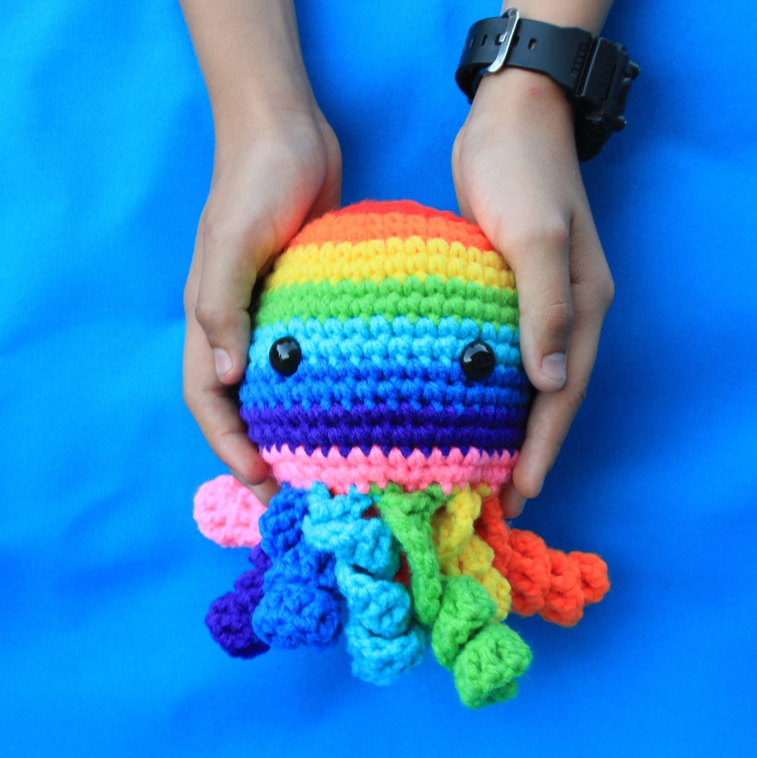 Jumbo Rainbow Octopus Amigurumi Plush