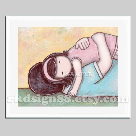 Nursery art print, baby girl nursery decor, kids room art, children print, girls wall art, father daughter art, brown - My Hero 8 x 10