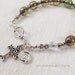 Irish Rosary Bracelet Celtic Claddagh Symbol Green Bohemian Glass Prayer Beads