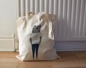 Cotton Tote Bag: Taco Kitty