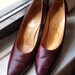 Vintage Shoes, Burgundy Pumps, Julianelli Designer Shoes, Size 10, Stunning