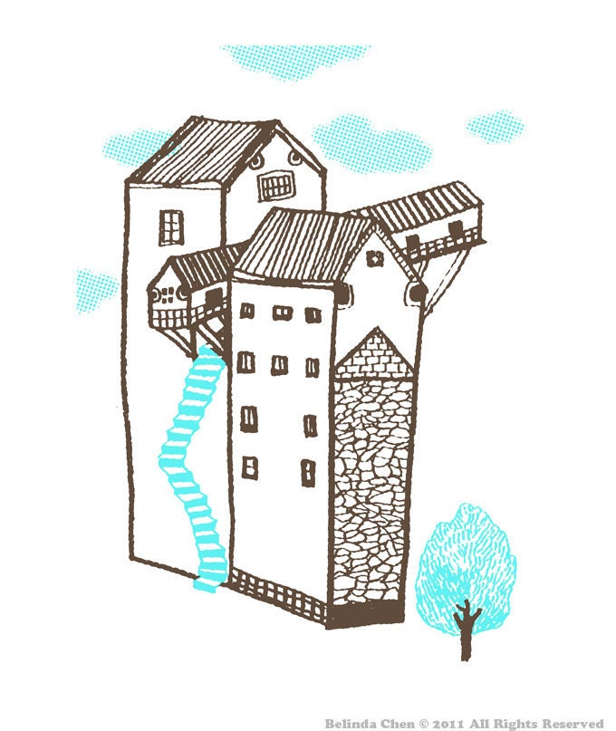 Stairs- Original limited edition silk screen print