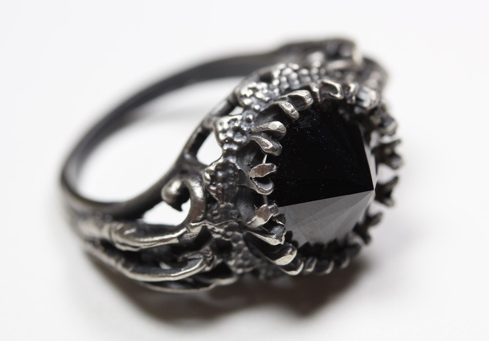 belonging to the darkness. sterling silver & black cz