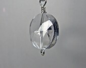 Interchangeable  Earrings Dangles - Crystal Quartz  Disks And Sterling Silver - Buy Three Receive Free Ear Wire