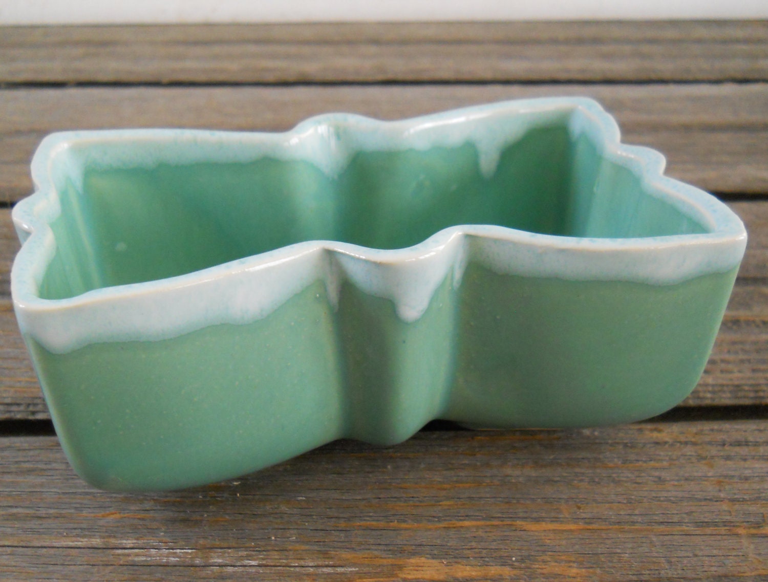 Vintage Planter UPCO Seafoam Drip Glaze