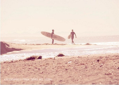 photography, surfer, Board Meeting, San Onofre beach photograph, California seaside pink mauve lilac early morning, latte color, babys room
